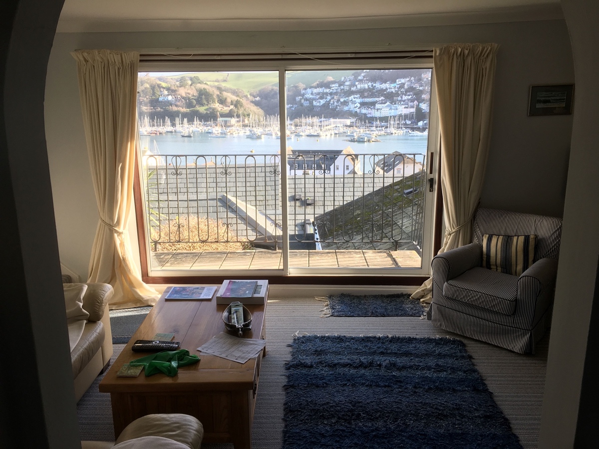 Lounge view of the bustling harbour